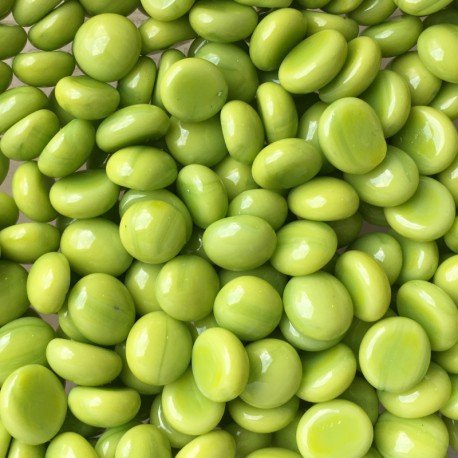 Verre Mosaique - glass mosaic -Glasmosaik-glasmozaïek-Mini Glasdruppels 9-13mm Kiwi - mosaicshop