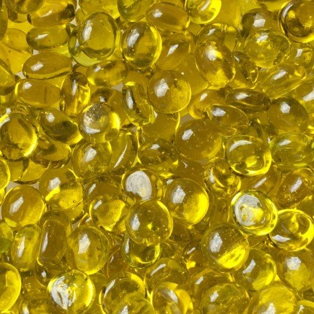 Verre Mosaique - glass mosaic -Glasmosaik-glasmozaïek-Mini Glasdruppels 9-13mm Kristalgeel - mosaicshop