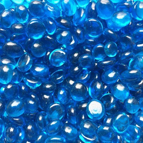 Mini Glass Nuggets 9-13mm  Turquoise Crystal