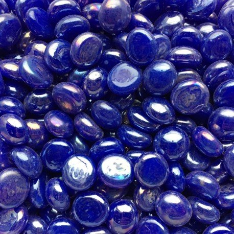 Mini Glass Nuggets 9-13mm  Opal Blue