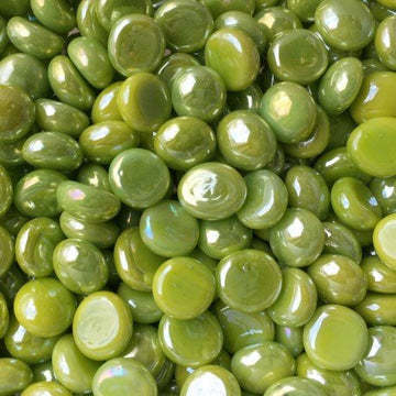 Verre Mosaique - glass mosaic -Glasmosaik-glasmozaïek-Mini Glasdruppels 9-13mm Opaalkiwi - mosaicshop