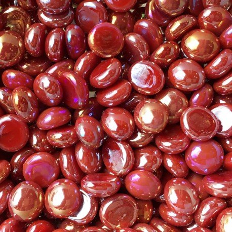 Verre Mosaique - glass mosaic -Glasmosaik-glasmozaïek-Mini Glasdruppels 9-13mm Opaalrood - mosaicshop