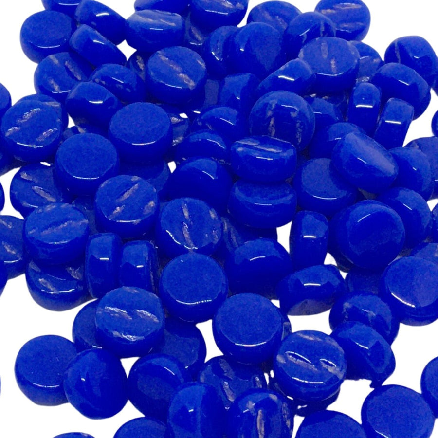 Verre Mosaique - glass mosaic -Glasmosaik-glasmozaïek-Mini Rondjes 8mm Brilliant Blauw - mosaicshop