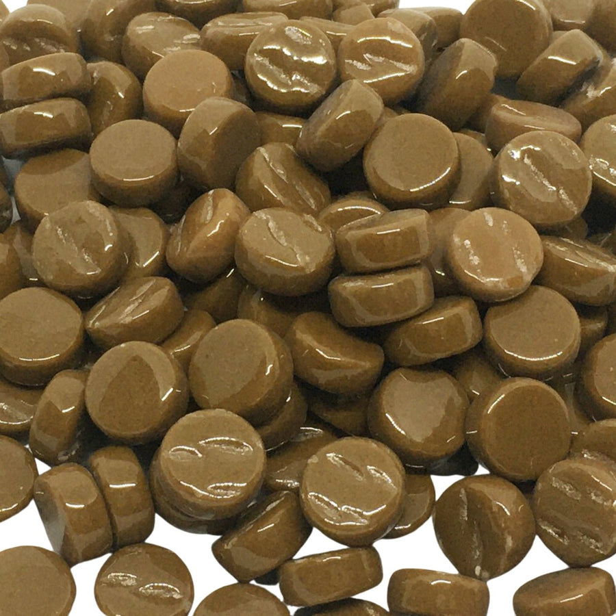 Verre Mosaique - glass mosaic -Glasmosaik-glasmozaïek-Mini Rondjes 8mm Koffie - mosaicshop