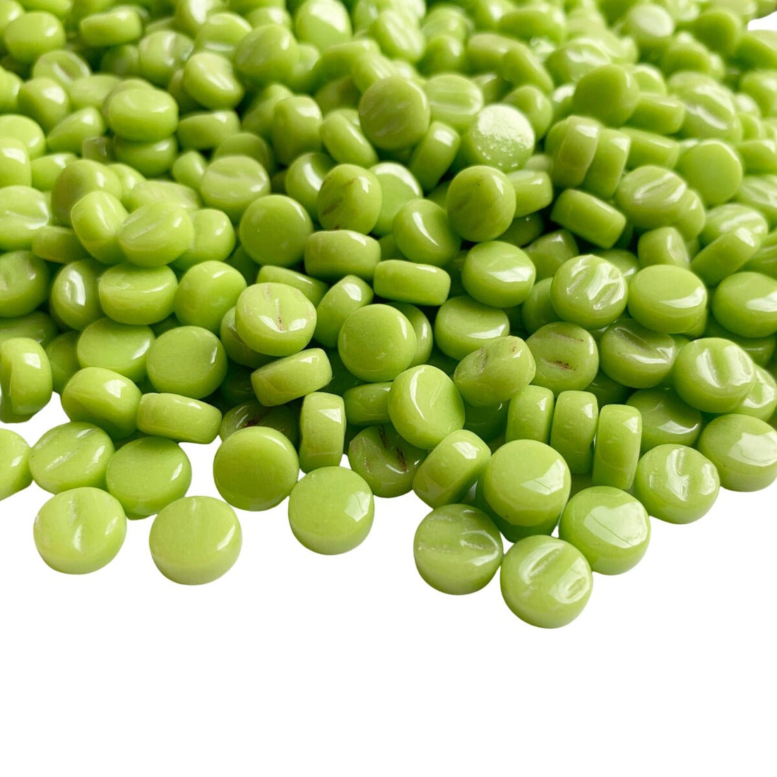 Verre Mosaique - glass mosaic -Glasmosaik-glasmozaïek-Mini Rondjes 8mm Limoen - mosaicshop