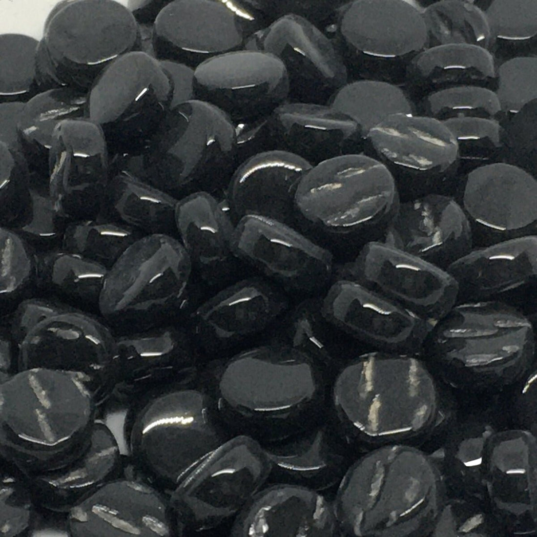 Verre Mosaique - glass mosaic -Glasmosaik-glasmozaïek-Mini Rondjes 8mm Opaalzwart - mosaicshop