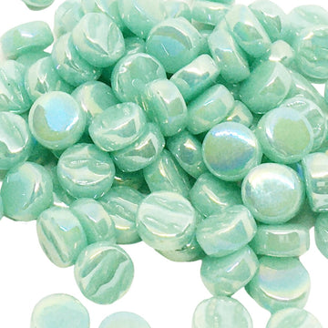 Verre Mosaique - glass mosaic -Glasmosaik-glasmozaïek-Mini Rondjes Parelmoer 8mm Licht Cyaan - mosaicshop