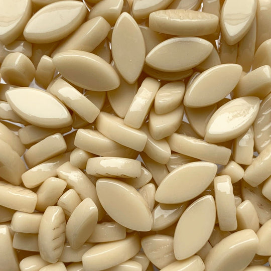 Mosaiksteinen Elipsenform Glas  Creme