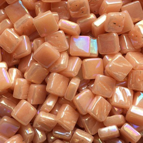 Verre Mosaique - glass mosaic -Glasmosaik-glasmozaïek-Ottoman Parelmoer 8mm Abrikoos - mosaicshop