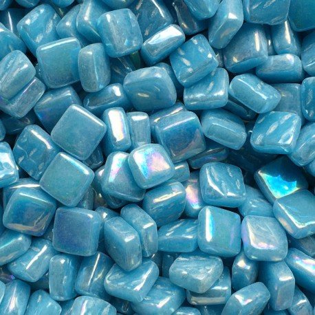 Verre Mosaique - glass mosaic -Glasmosaik-glasmozaïek-Ottoman Parelmoer 8mm Blauw Meer - mosaicshop