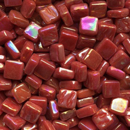 Verre Mosaique - glass mosaic -Glasmosaik-glasmozaïek-Ottoman Parelmoer 8mm Bloedrood - mosaicshop