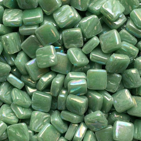 Verre Mosaique - glass mosaic -Glasmosaik-glasmozaïek-Ottoman Parelmoer 8mm Dauwgroen - mosaicshop