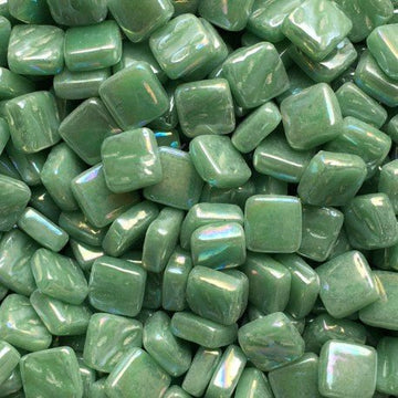 Verre Mosaique - glass mosaic -Glasmosaik-glasmozaïek-Ottoman Parelmoer 8mm Dauwgroen - mosaicshop