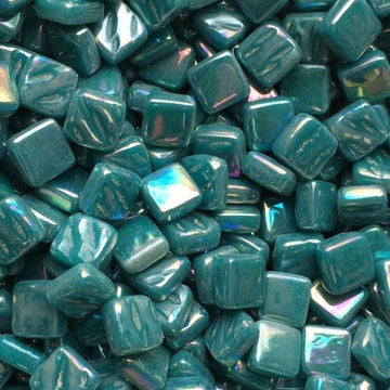 Verre Mosaique - glass mosaic -Glasmosaik-glasmozaïek-Ottoman Parelmoer 8mm Donker Cyaan - mosaicshop