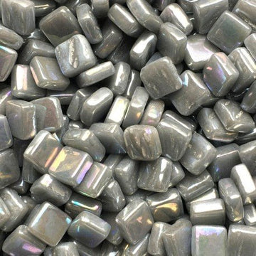 Verre Mosaique - glass mosaic -Glasmosaik-glasmozaïek-Ottoman Parelmoer 8mm Donkergrijs - mosaicshop