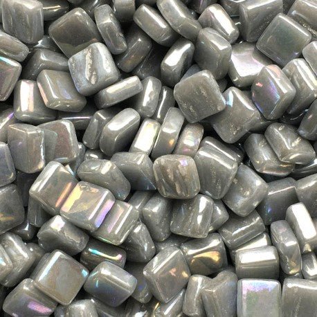 Verre Mosaique - glass mosaic -Glasmosaik-glasmozaïek-Ottoman Parelmoer 8mm Donkergrijs - mosaicshop