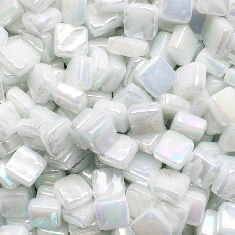 Verre Mosaique - glass mosaic -Glasmosaik-glasmozaïek-Ottoman Parelmoer 8mm Gebroken Wit - mosaicshop