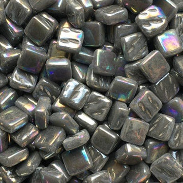 Verre Mosaique - glass mosaic -Glasmosaik-glasmozaïek-Ottoman Parelmoer 8mm Houtskool Grijs - mosaicshop