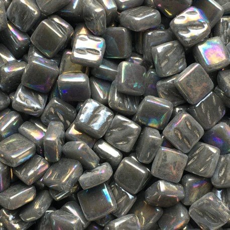 Verre Mosaique - glass mosaic -Glasmosaik-glasmozaïek-Ottoman Parelmoer 8mm Houtskool Grijs - mosaicshop