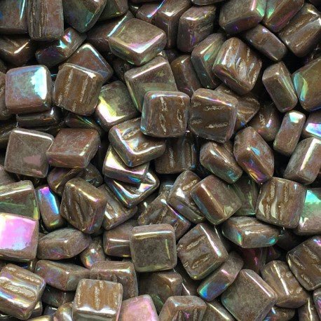 Verre Mosaique - glass mosaic -Glasmosaik-glasmozaïek-Ottoman Parelmoer 8mm Koffie - mosaicshop