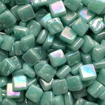 Verre Mosaique - glass mosaic -Glasmosaik-glasmozaïek-Ottoman Parelmoer 8mm Licht Cyaan - mosaicshop