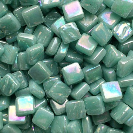 Verre Mosaique - glass mosaic -Glasmosaik-glasmozaïek-Ottoman Parelmoer 8mm Licht Cyaan - mosaicshop