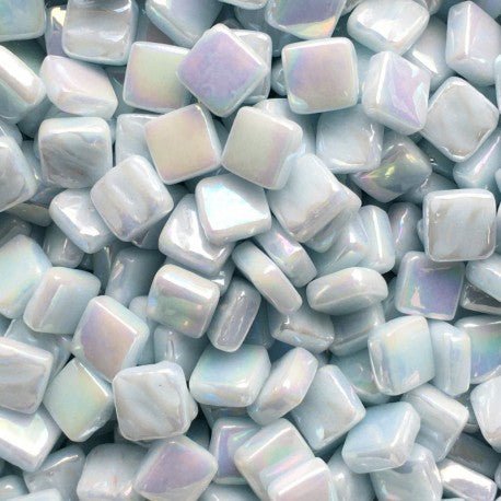 Verre Mosaique - glass mosaic -Glasmosaik-glasmozaïek-Ottoman Parelmoer 8mm Lichtblauw Grijs - mosaicshop