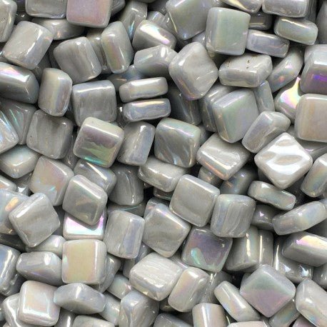 Verre Mosaique - glass mosaic -Glasmosaik-glasmozaïek-Ottoman Parelmoer 8mm Lichtgrijs - mosaicshop