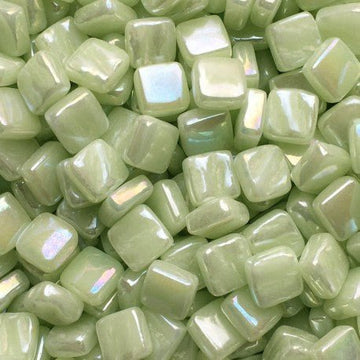 Verre Mosaique - glass mosaic -Glasmosaik-glasmozaïek-Ottoman Parelmoer 8mm Lichtgroen - mosaicshop