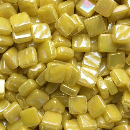 Verre Mosaique - glass mosaic -Glasmosaik-glasmozaïek-Ottoman Parelmoer 8mm Opaal Geel - mosaicshop