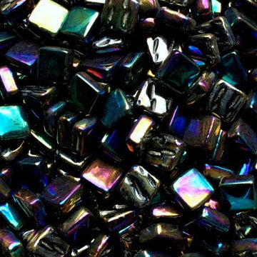 Verre Mosaique - glass mosaic -Glasmosaik-glasmozaïek-Ottoman Parelmoer 8mm Opaal Zwart - mosaicshop