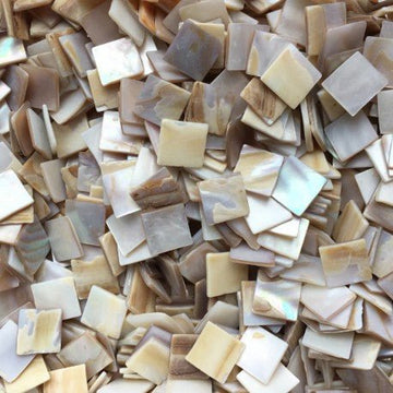 Verre Mosaique - glass mosaic -Glasmosaik-glasmozaïek-Parelmoer Schelp 15mm - mosaicshop