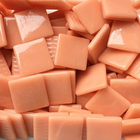 Verre Mosaique - glass mosaic -Glasmosaik-glasmozaïek-Pâte de Verre 25mm Abrikoos - mosaicshop