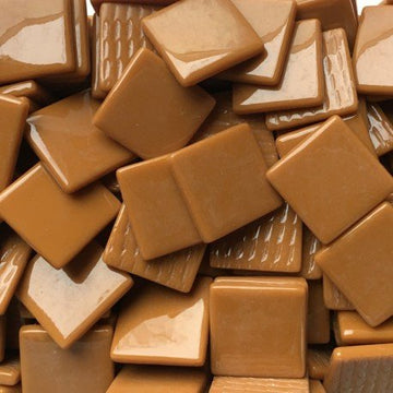 Verre Mosaique - glass mosaic -Glasmosaik-glasmozaïek-Pâte de Verre 25mm Bruine Suiker - mosaicshop