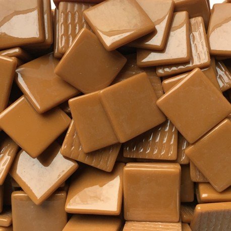 Verre Mosaique - glass mosaic -Glasmosaik-glasmozaïek-Pâte de Verre 25mm Bruine Suiker - mosaicshop