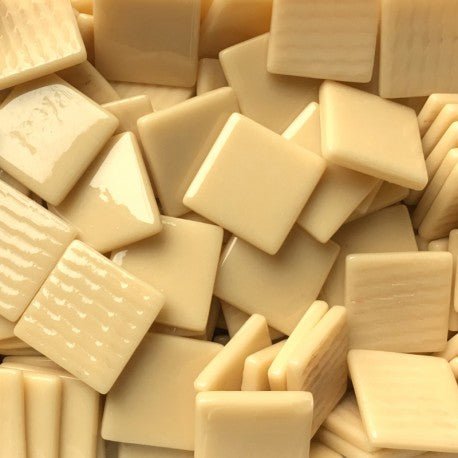 Verre Mosaique - glass mosaic -Glasmosaik-glasmozaïek-Pâte de Verre 25mm Crème - mosaicshop