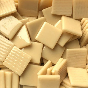 Verre Mosaique - glass mosaic -Glasmosaik-glasmozaïek-Pâte de Verre 25mm Crème - mosaicshop