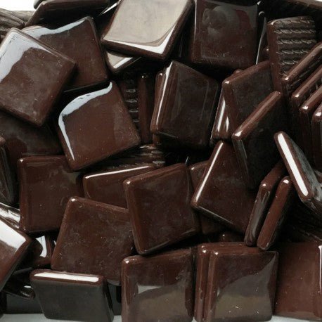 Verre Mosaique - glass mosaic -Glasmosaik-glasmozaïek-Pâte de Verre 25mm Donkere Chocolade - mosaicshop