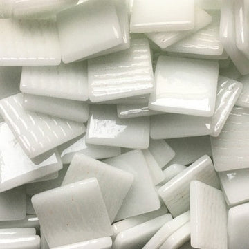 Verre Mosaique - glass mosaic -Glasmosaik-glasmozaïek-Pâte de Verre 25mm Gebroken Wit - mosaicshop