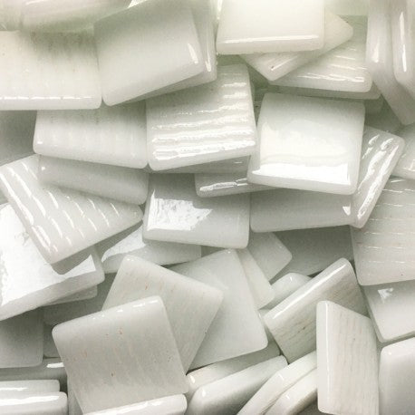 Verre Mosaique - glass mosaic -Glasmosaik-glasmozaïek-Pâte de Verre 25mm Gebroken Wit - mosaicshop