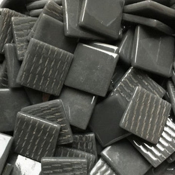 Verre Mosaique - glass mosaic -Glasmosaik-glasmozaïek-Pâte de Verre 25mm Houtskoolgrijs - mosaicshop