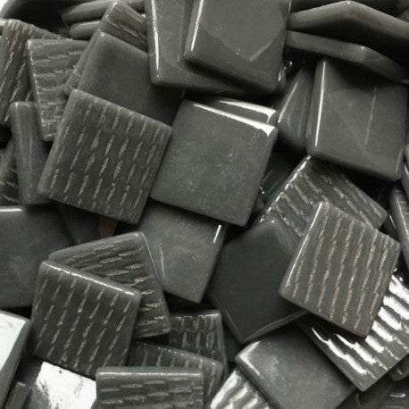 Verre Mosaique - glass mosaic -Glasmosaik-glasmozaïek-Pâte de Verre 25mm Houtskoolgrijs - mosaicshop