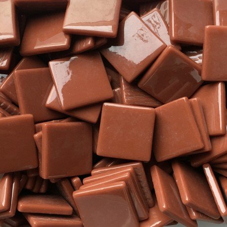 Verre Mosaique - glass mosaic -Glasmosaik-glasmozaïek-Pâte de Verre 25mm Kastanje - mosaicshop