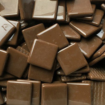 Verre Mosaique - glass mosaic -Glasmosaik-glasmozaïek-Pâte de Verre 25mm Koffie - mosaicshop