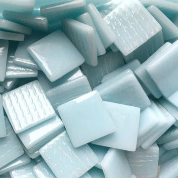 Verre Mosaique - glass mosaic -Glasmosaik-glasmozaïek-Pâte de Verre 25mm Licht Water - mosaicshop