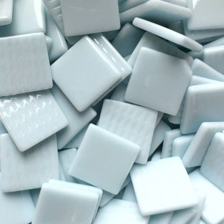 Verre Mosaique - glass mosaic -Glasmosaik-glasmozaïek-Pâte de Verre 25mm Lichtblauw Grijs - mosaicshop