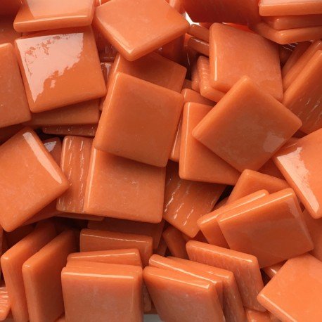 Verre Mosaique - glass mosaic -Glasmosaik-glasmozaïek-Pâte de Verre 25mm Mandarijn - mosaicshop