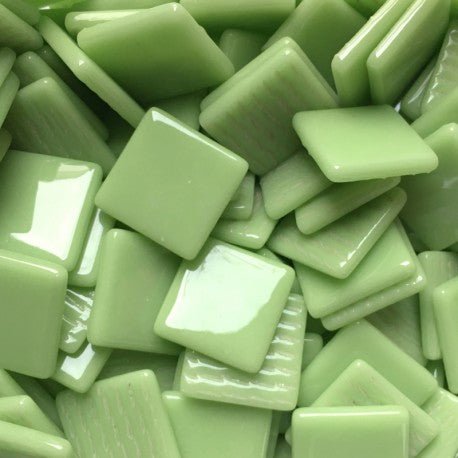 Verre Mosaique - glass mosaic -Glasmosaik-glasmozaïek-Pâte de Verre 25mm Muntgroen - mosaicshop