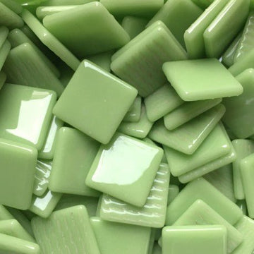 Verre Mosaique - glass mosaic -Glasmosaik-glasmozaïek-Pâte de Verre 25mm Muntgroen - mosaicshop