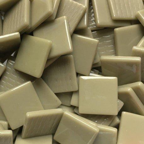 Verre Mosaique - glass mosaic -Glasmosaik-glasmozaïek-Pâte de Verre 25mm Olijfgroen - mosaicshop